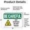 Signmission Hot Surface Sign, 5 in H x 7 in W, Vinyl Decal, Hot Surface Do Not Touch OS-2PACK-BC-D-57-L-10030 - alternate 6